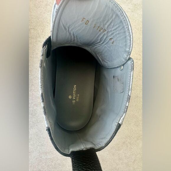 Louis Vuitton Monogram Match Up High Top Trainers Silver/ Gray Canvas Sz US 7.5 main image 9